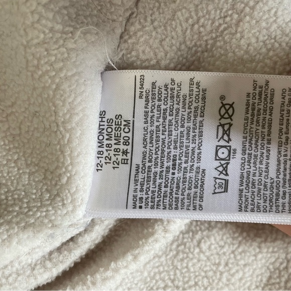 GAP down feather filled 12-18 months infant snowsuit - Picture 3 of 4